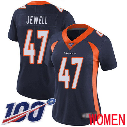 Women Denver Broncos 47 Josey Jewell Navy Blue Alternate Vapor Untouchable Limited Player 100th Season Football NFL Jersey